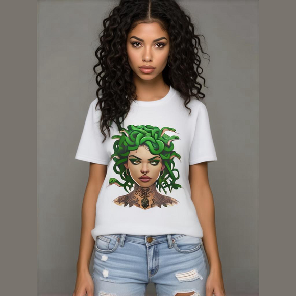 Handmade Yellow Medusa 100% Cotton Graphic T-Shirt Size XL - Picture 4 of 9